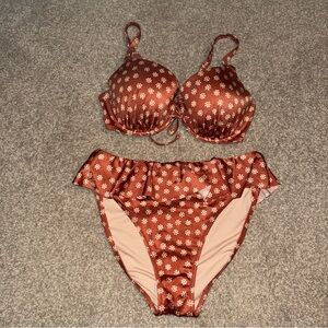 Orange Daisy Victoria’s Secret High Waist Bikini Set